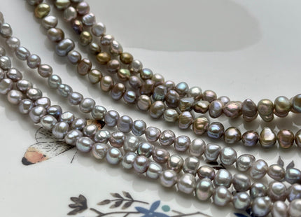 5-6 mm AA Freshwater Pearl Nugget Freshwater Pearl Beads Genuine Pinkish Gray Color High Luster Potato Nugget Pearls 69 Beads #P1907