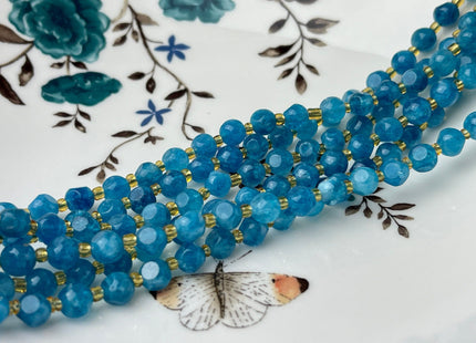 6 mm Faceted Star Cut Apatite Gemstone Beads Genuine Faceted Blue Apatite Gemstone Loose Beads 15 Inches Strand 50 Beads #4195