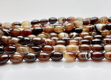 8x12 mm Smooth Barrel Shape Coffee Wave Line Agate Gemstone Beads Coffee Color Agate Gemstone Beads #2602