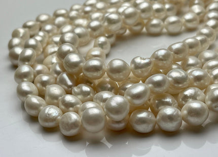 10x11-12 mm AA Natural White Potato Nugget Freshwater Pearl Beads Genuine Natural White Smooth Freshwater Pearl Nuggets 35 Beads #P2044
