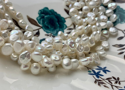 6-7x8mm AAA Very Rare Natural White Top Drilled Keshi Nugget Freshwater Pearl Genuine High Luster Dancing Smooth And Shiny Pearl #P1235