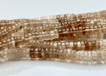6.5mm 7mm 8mm 100% All Natural Smooth Heishi Translucent Brown Imperial Topaz Gemstone Beads Genuine Natural Topaz 8 Inches Strand #3703