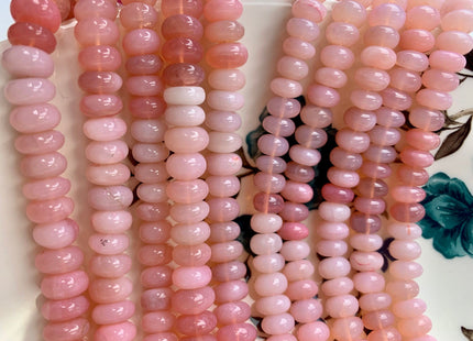 7mm 8mm 9mm AAA Natural Multi Pink Peru Opal Smooth Rondelle Gemstone Beads Genuine Pink Opal Gemstone Loose Beads 8 Inches Strand #2498