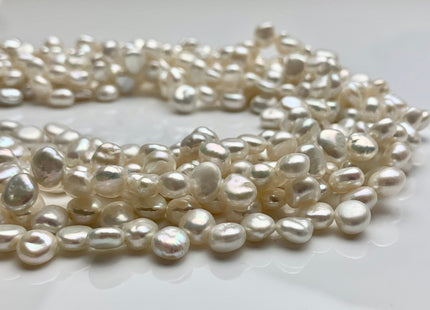 6-7x8mm AAA Very Rare Natural White Top Drilled Keshi Nugget Freshwater Pearl Genuine High Luster Dancing Smooth And Shiny Pearl #P1235