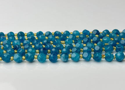6 mm Faceted Star Cut Apatite Gemstone Beads Genuine Faceted Blue Apatite Gemstone Loose Beads 15 Inches Strand 50 Beads #4195