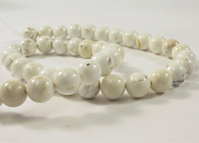 WHOLESALE 8 mm Smooth Round White OR Blue Howlite Jasper Gemstone Beads, Round Smooth Howlite Beads #498