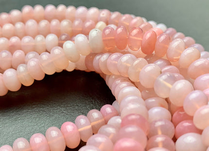 7mm 8mm 9mm AAA Natural Multi Pink Peru Opal Smooth Rondelle Gemstone Beads Genuine Pink Opal Gemstone Loose Beads 8 Inches Strand #2498