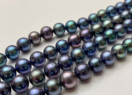 9-10 mm AAA Peacock Semi-Round Freshwater Pearls, Genuine Freshwater Pearl Beads, Lustrous Cultured Freshwater Pearls #1057