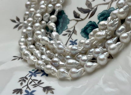 7-8x10-12 mm AAA Natural White High Luster Tear Drop Edison Baroque Freshwater Pearls Beads Genuine Freshwater Edison Pearls #P1678