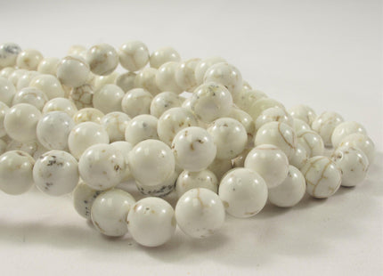 WHOLESALE 8 mm Smooth Round White OR Blue Howlite Jasper Gemstone Beads, Round Smooth Howlite Beads #498