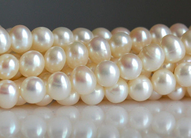 5-5.5 mm AAA White Potato Freshwater Pearls, White Potato Pearl Beads, Bridal Pearl, Natural Pearl Beads, Genuine Pearl Beads #69