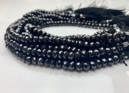 6mm 7mm 8mm 10mm AAA Gorgeous 100% Natural Black Spinel Faceted Rondelle Gemstone Bead Top Quality Black Spinel Beads 8 Inches Strand # 2482