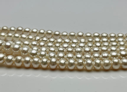 6 mm AAA Extra Shiny Natural White Perfect Round Freshwater Pearls Genuine Natural Large Hole Pearl High Luster White Bridal Pearls #P2225