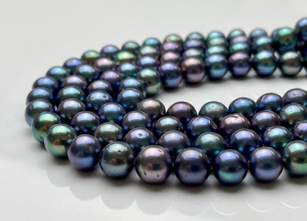 9-10 mm AAA Peacock Semi-Round Freshwater Pearls, Genuine Freshwater Pearl Beads, Lustrous Cultured Freshwater Pearls #1057