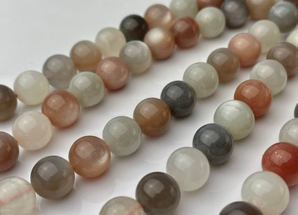 12mm AAA Natural Multi Color MoonStone Natural Multi White Peach Pink Gray Color High Quality Moonstone Smooth Round Gemstone Beads #4225
