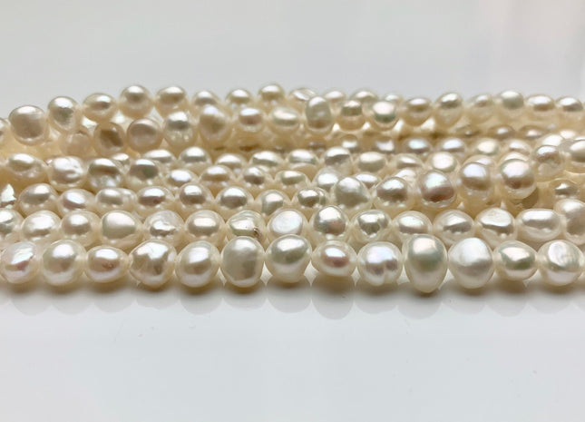 WHOLESALE 6-7 mm AAA Freshwater Pearl Nugget Freshwater Pearl Beads Genuine Natural White High Luster Pearls #1351