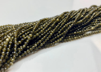 BEST DEAL 2.5 mm AAA Faceted Round Gold Obsidian Gemstone Beads Genuine Natural Gold Sheen Obsidian Loose Beads 13 Inches Strand #2501