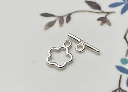 8x10 mm 925 Sterling Silver Toggle Clasp Genuine 925 Sterling Silver Toggle Findings Flower Shape Design DIY Jewelry #10134