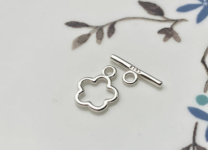 8x10 mm 925 Sterling Silver Toggle Clasp Genuine 925 Sterling Silver Toggle Findings Flower Shape Design DIY Jewelry #10134