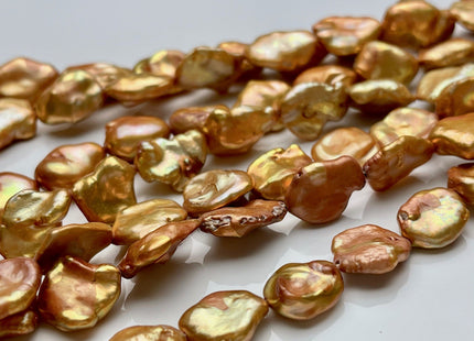 11x13-15 mm AAA High Luster Bronze Keshi Freshwater Pearl Beads Genuine Bronze Color Natural Keshi Paddle Pearl Beads 29 Pieces #P1545