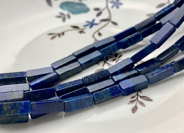 4-5x13 mm Cuboid Tube Shape Dark Blue Color Lapis Gemstone Beads Dark Blue Lapis Loose Beads 15.5 Inches Strand #2960