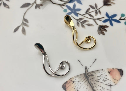 One Piece 925 Sterling Silver/Gold Pendant Setting Findings For Half Drilled Pearls Music Note Design Pearl Mounting DIY Jewelry #10198