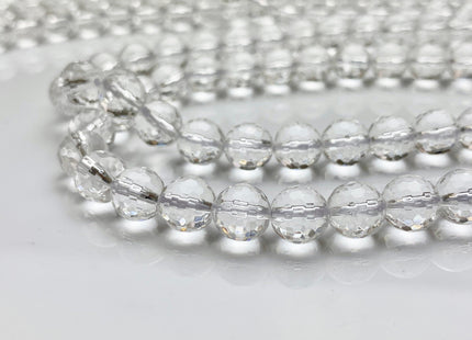 6mm 8mm 10mm AAA Round Faceted Clear Quartz Gemstone Beads Genuine Clear Rock Crystal Quartz Beads #494