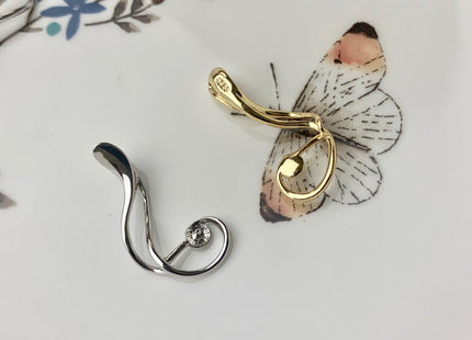 One Piece 925 Sterling Silver/Gold Pendant Setting Findings For Half Drilled Pearls Music Note Design Pearl Mounting DIY Jewelry #10198
