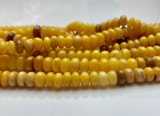 7mm 8mm 10mm 100% All Natural Smooth Rondelle Honey Yellow Opal Beads Genuine Natural Top Quality Honey Color Opal 8 Inches Strand #3245