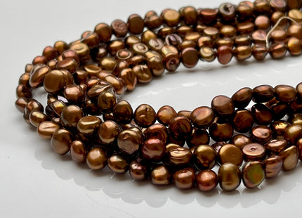 6-7 mm AAA Keshi Nugget Freshwater Pearl Beads Gray OR Bronze Copper Color Genuine Keshi Freshwater Pearls #343