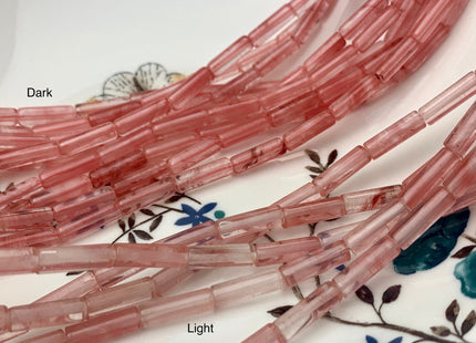 4x13-14 mm Tube Shape Natural Watermelon Quartz Gemstone Beads Genuine Pink Quartz Gemstones Loose Beads 15.5 Inches Strand #2991