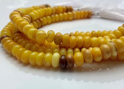 7mm 8mm 10mm 100% All Natural Smooth Rondelle Honey Yellow Opal Beads Genuine Natural Top Quality Honey Color Opal 8 Inches Strand #3245