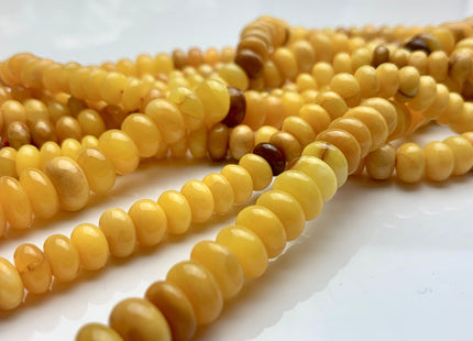 7mm 8mm 10mm 100% All Natural Smooth Rondelle Honey Yellow Opal Beads Genuine Natural Top Quality Honey Color Opal 8 Inches Strand #3245