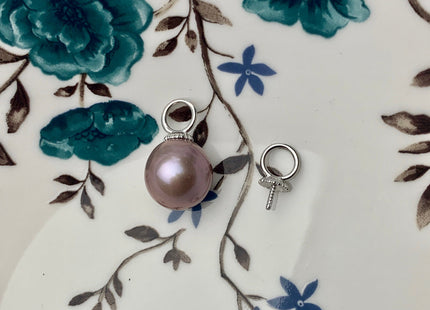 One Piece 925 Sterling Silver Pendant Setting Findings For Half Drilled Pearls Ring Design Sterling Silver Pendant #10169