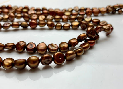 6-7 mm AAA Keshi Nugget Freshwater Pearl Beads Gray OR Bronze Copper Color Genuine Keshi Freshwater Pearls #343