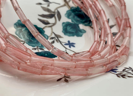 4x13-14 mm Tube Shape Natural Watermelon Quartz Gemstone Beads Genuine Pink Quartz Gemstones Loose Beads 15.5 Inches Strand #2991