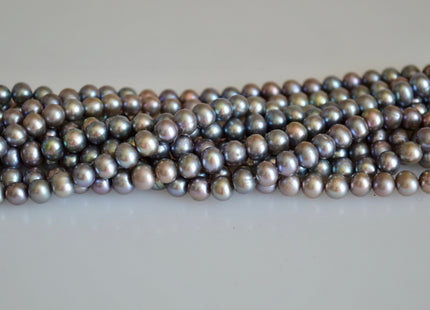 6-6.5 mm Potato Shape Light Peacock & Champagne Color Freshwater Pearl Beads #866