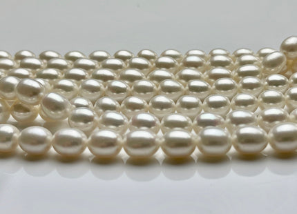 8x10 mm AAA Natural White Rice Shape Freshwater Pearl Beads Genuine Freshwater Rice/Oval Pearls High Quality Pearl Beads #P1840