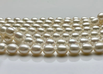 8x10 mm AAA Natural White Rice Shape Freshwater Pearl Beads Genuine Freshwater Rice/Oval Pearls High Quality Pearl Beads #P1840