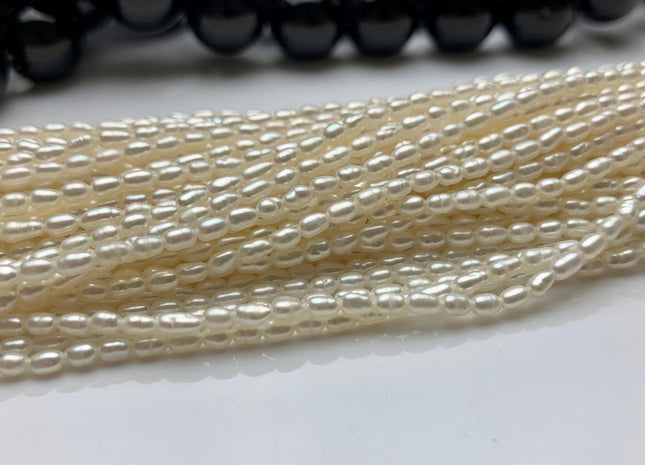 2.5x3-4 mm AAA Natural White Rice Tiny Seed Freshwater Pearl High Luster Seed Freshwater Pearls Genuine Natural Rice Freshwater Pearls #1266