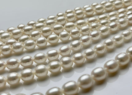 8x10 mm AAA Natural White Rice Shape Freshwater Pearl Beads Genuine Freshwater Rice/Oval Pearls High Quality Pearl Beads #P1840