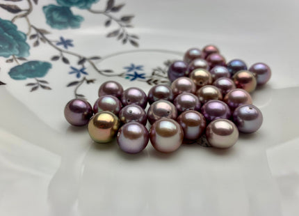 ONE Piece AAAAA 10-11 mm Top Quality Super High Luster Half Drilled Round Edison Pearl Natural Very Rare Purple Mauve Edison Pearls #P1152
