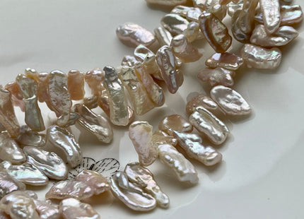 7x15-20 mm AAA Natural Pink Top Drilled Biwa Stick Pearls Genuine High Luster Top Side Drilled Natural Biwa Freshwater Pearl Beads #P1951