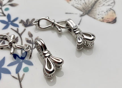 8x32 mm 925 Sterling Silver BowTie An Rabbit Ear Shape Clasp Genuine Sterling Silver Findings 925 Sterling Silver Design Clasps #10101