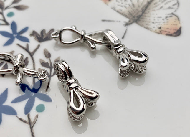 8x32 mm 925 Sterling Silver BowTie An Rabbit Ear Shape Clasp Genuine Sterling Silver Findings 925 Sterling Silver Design Clasps #10101