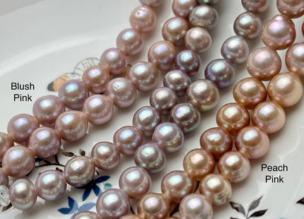 8.5-10mm AAA Half Strand Large Hole Rare Multi Mauve Pink Edison Baroque Pearl Beads Hole Size 2.2 Edison Pearl 21 Pieces #P1972
