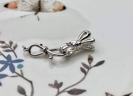 8x32 mm 925 Sterling Silver BowTie An Rabbit Ear Shape Clasp Genuine Sterling Silver Findings 925 Sterling Silver Design Clasps #10101
