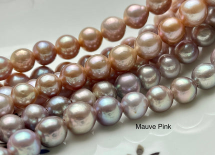 8.5-10mm AAA Half Strand Large Hole Rare Multi Mauve Pink Edison Baroque Pearl Beads Hole Size 2.2 Edison Pearl 21 Pieces #P1972