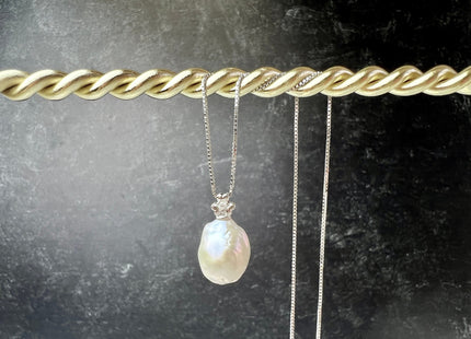 One Piece 925 Sterling Silver/Gold Pendant Setting Findings For Half Drilled Pearls Clover Leaf Design W/CZ Sterling Silver Pendant #1738-A