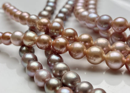 8.5-10mm AAA Half Strand Large Hole Rare Multi Mauve Pink Edison Baroque Pearl Beads Hole Size 2.2 Edison Pearl 21 Pieces #P1972